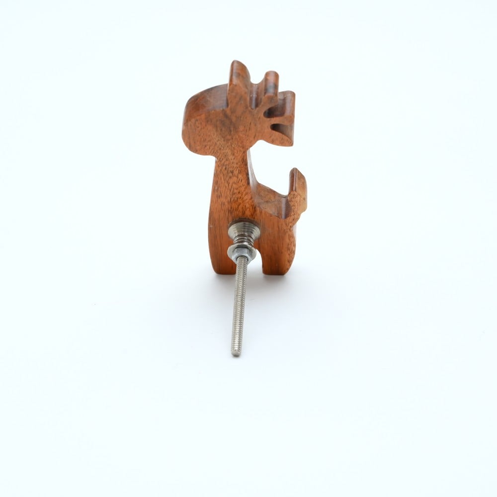 Handmade Acacia Wood Giraffe Knob for Kids Furniture